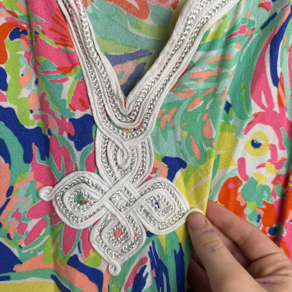 Lilly Pulitzer Harlow Tunic Dress Multicolor, Short Sleeve small J29 - Picture 6 of 9